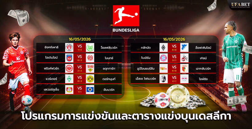โปรแกรมการแข่งขันและตารางแข่งบุนเดสลีกา