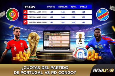 ¿Cuotas del partido de Portugal vs RD Congo?