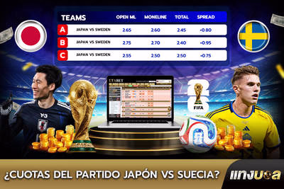¿Cuotas del partido Japón vs Suecia?