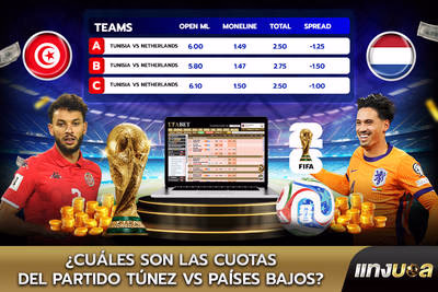 ¿Cuáles son las cuotas del partido Túnez vs Países Bajos?