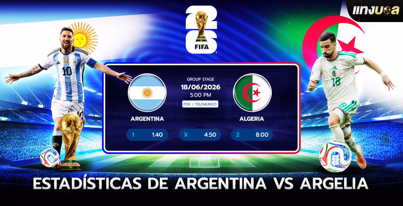 Estadísticas de Argentina vs Argelia