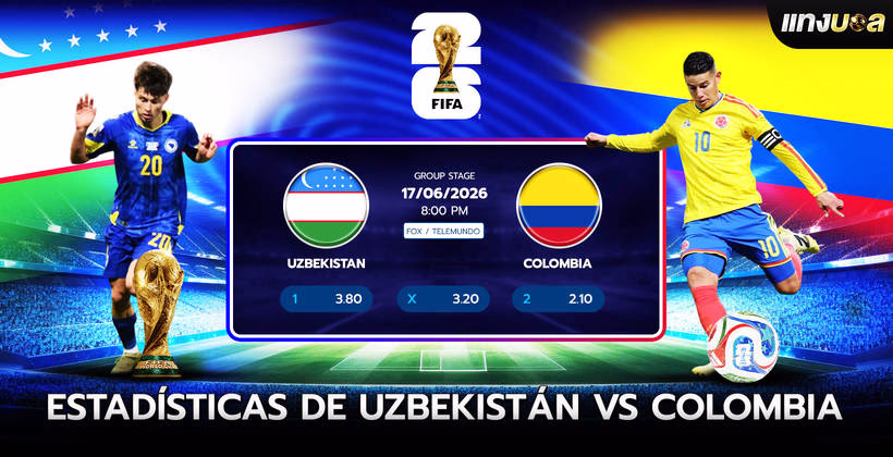 Estadísticas de Uzbekistán vs Colombia