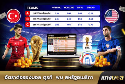อัตราต่อรองบอลตุรกี พบ สหรัฐอเมริกา