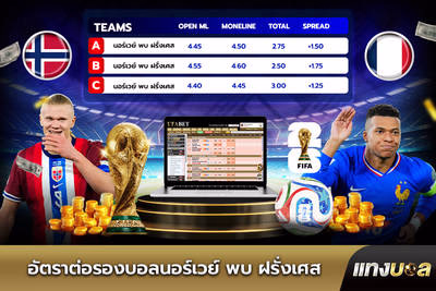 อัตราต่อรองบอลนอร์เวย์ พบ ฝรั่งเศส