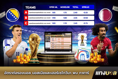 อัตราต่อรองบอลบอสเนียและเฮอร์เซโกวีนา พบ กาตาร์
