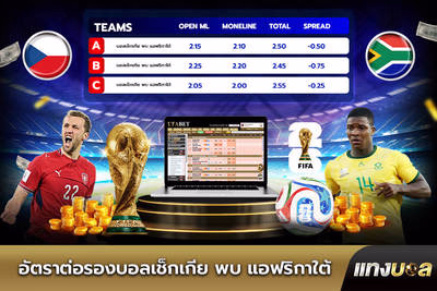 อัตราต่อรองบอลเช็กเกีย พบ แอฟริกาใต้