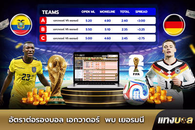 อัตราต่อรองบอลเอกวาดอร์ พบ เยอรมนี